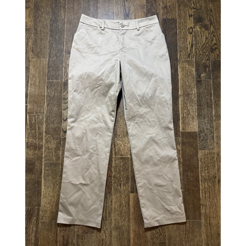 Lee Pants Women's Size 8M Relaxed Fit Straight Leg Mid Rise Wrinkle Free Tan
